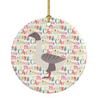 Buff Grey Back Goose Christmas Ceramic Ornament