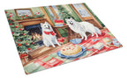 American Eskimo Christmas Cookies Glass Cutting Board