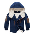 Children's Mid-Length Cotton Jacket with Velvet Lining