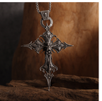 Vintage Gothic Skull Cross Pendant Necklace