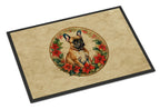 French Bulldog Christmas Flowers Doormat