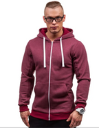Sweatshirt Men's Zipper Hooded Jacket Men's European And American Hooded Solid Color Cardigan | Streetwear