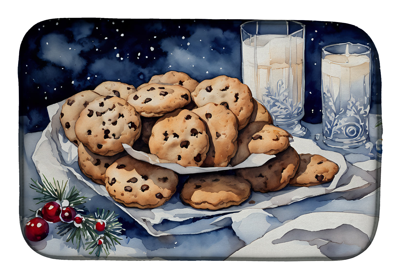 Christmas Cookies for Santa Dish Drying Mat