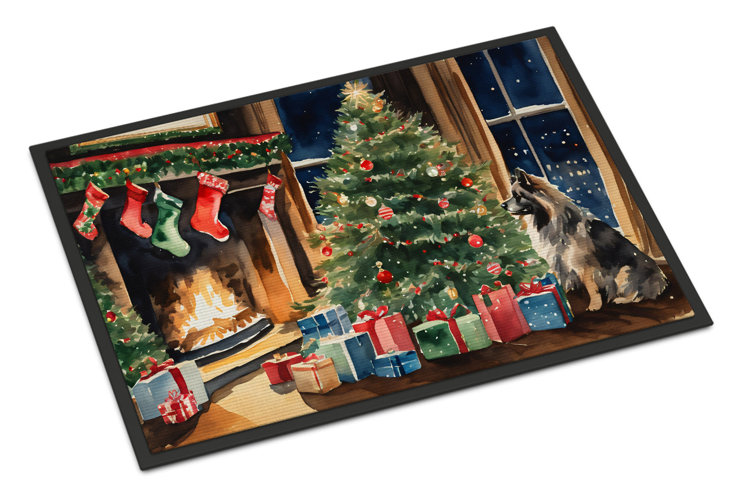 Keeshond Cozy Christmas Doormat
