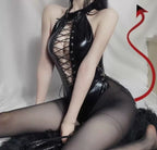 Shiny Bodysuit with Straps for Dance and Performances