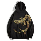 Phoenix Embroidered Men's Hooded Jacket - Fall Fashion