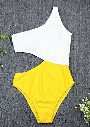 Color-Block Women's Fashion Bikini Swimsuit Set