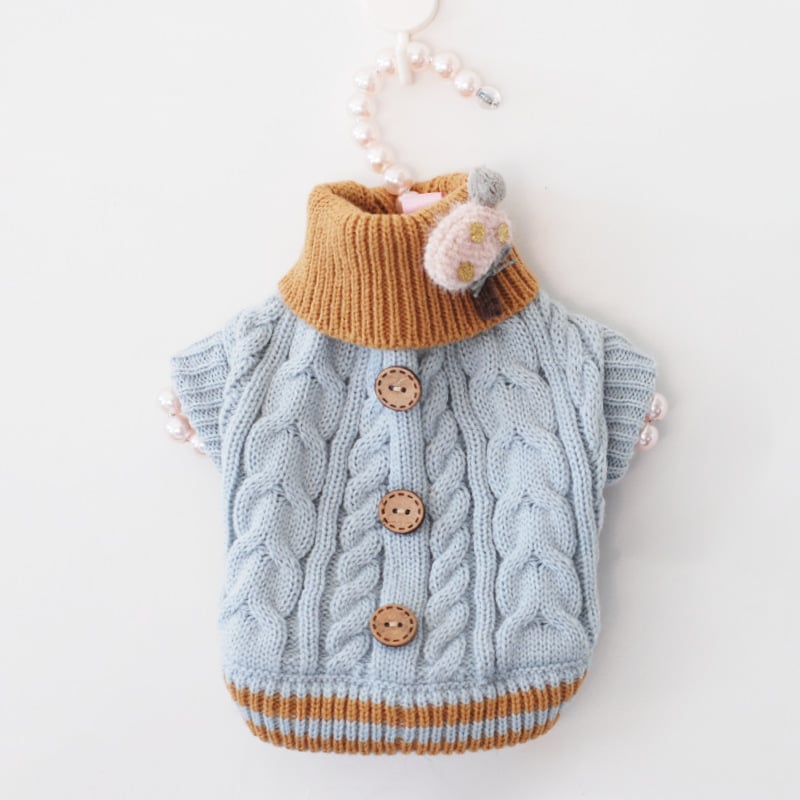 Classic Knitted Pet Sweater Overall for Small Dogs