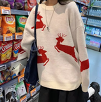 New Jacquard Christmas Loose Knit Sweater