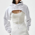 Cropped Hooded Long Sleeve Sweatshirt | Streetwear