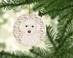 Doodle Cream #2 Christmas Ceramic Ornament