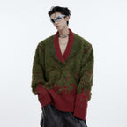 Gradient V-neck Plush Sweater for Christmas Atmosphere