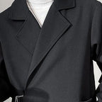 Men's Oversized Long Windbreaker Jacket - Korean Style