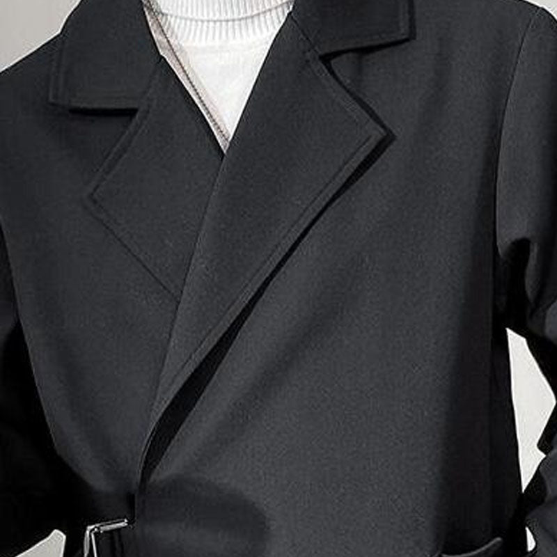 Men's Oversized Long Windbreaker Jacket - Korean Style