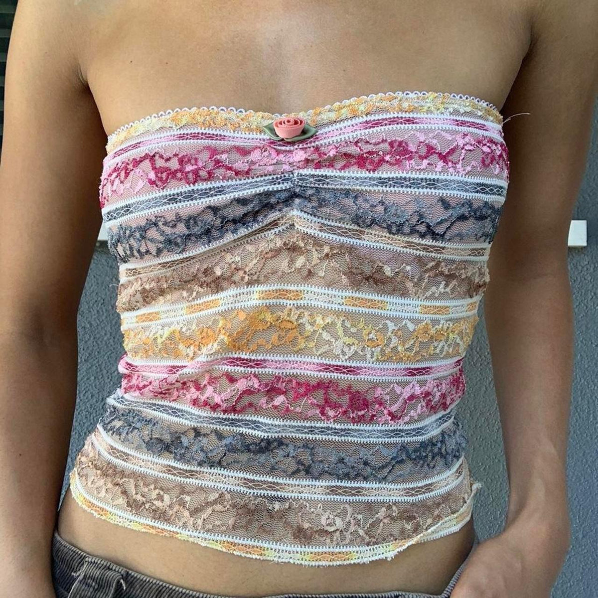 Strapless Non-Slip Lace Bodysuit Top for Women