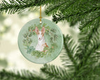 Ibizan Hound Sitting Proud Christmas Wreath Ceramic Ornament