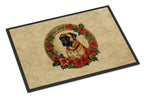 Bullmastiff Christmas Flowers Doormat
