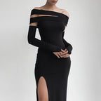 Tube Top Dress with Multiple Binding Methods and Split Design