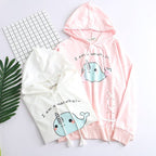 Kawaii Women’s Cotton Hoodie with Cartoon Print | Streetwear