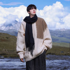 Niqi Pullover Patchwork Contrast Color Sweater for Boys | Streetwear