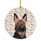 German Shepherd Puppy Christmas Ceramic Ornament
