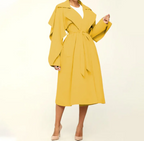 Women's Stylish Mid-Length Solid Color Polo Coat