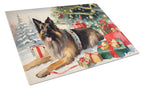 Belgian Tervuren Cozy Christmas Glass Cutting Board