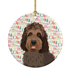 Doodle Tricolor #3 Christmas Ceramic Ornament