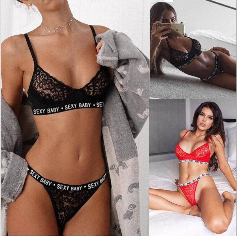 2018 Lace Bondage Lingerie Set with Sleepwear