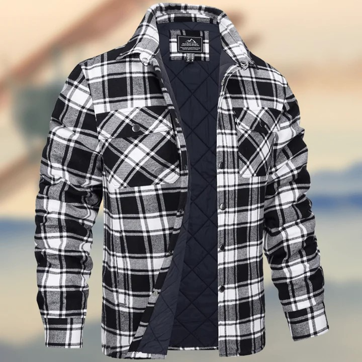 Long Sleeve Thick Checks Men's Jacket