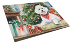 Bichon Frise Cozy Christmas Glass Cutting Board