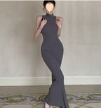 Sleeveless Slimming Fishtail Long Dress