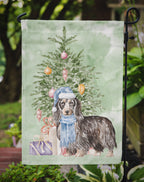 Dachshund Longhair Black Tan Christmas Presents and Tree Garden Flag