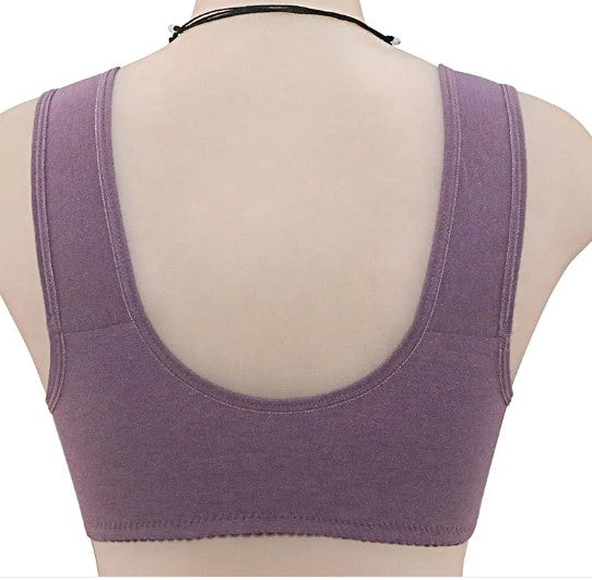 Front-Button Wireless Floral Bra
