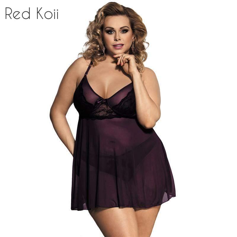 Lace Lingerie Set - Sheer Nightgown for Women
