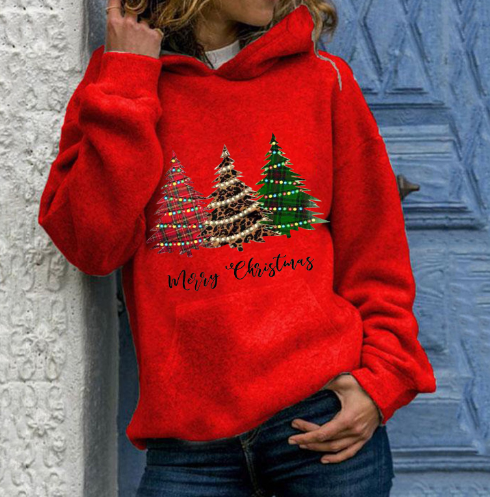 Merry Christmas Tree Hoodie - Plus Size Loose Top | Streetwear