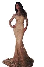 European & American Tube Top Gold Slim Fishtail Dress