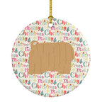 Lincoln Longwool Sheep Christmas Ceramic Ornament
