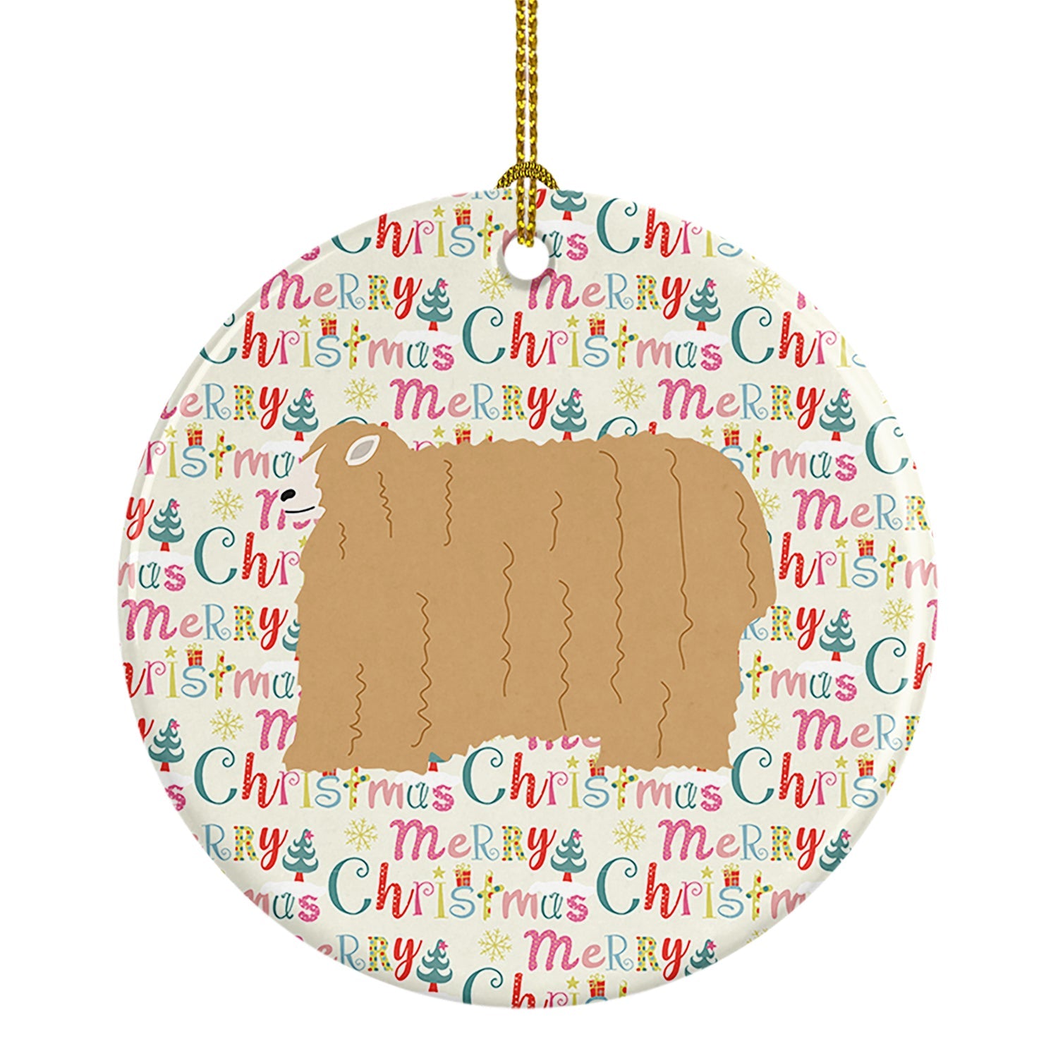 Lincoln Longwool Sheep Christmas Ceramic Ornament