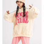 Hooded Sweater with Foaming Letter for Couples
