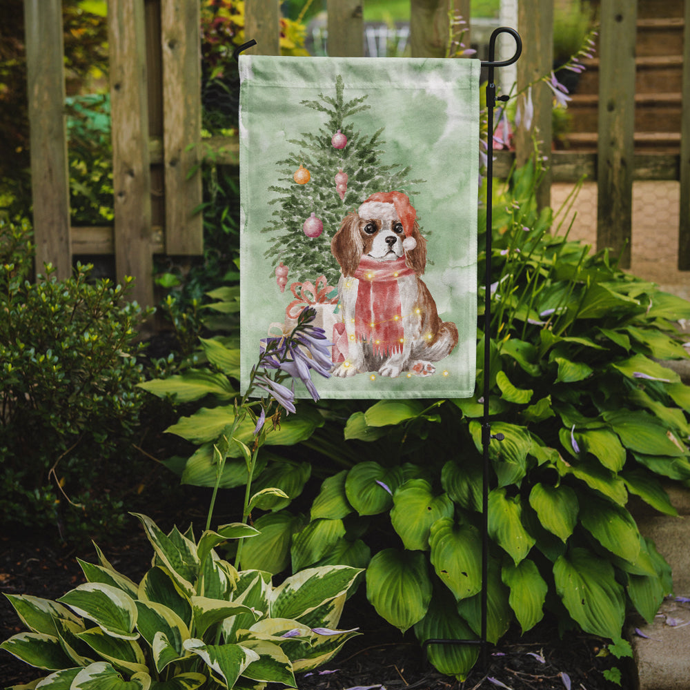 Cavalier Spaniel Tricolor Blenheim Puppy Christmas Presents and Tree Garden Flag