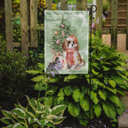 Cavalier Spaniel Tricolor Blenheim Puppy Christmas Presents and Tree Garden Flag
