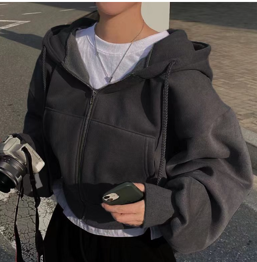 Women's Long Sleeve Zipper Pocket Hoodie | Streetwear