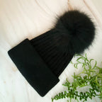 Pure Angora Fur Luxe Beanie | Embroidered Cap