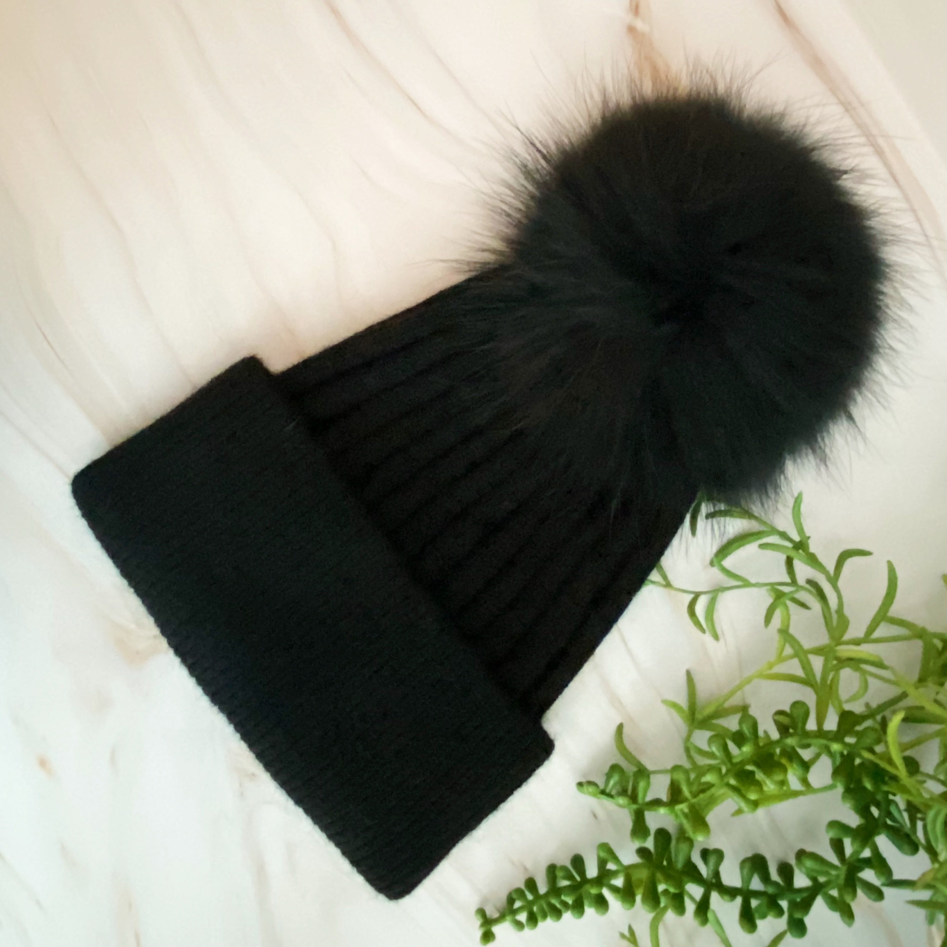 Pure Angora Fur Luxe Beanie | Embroidered Cap