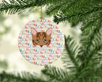 Toyger Cat Christmas Ceramic Ornament