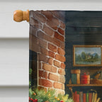 Irish Setter and Santa Claus House Flag