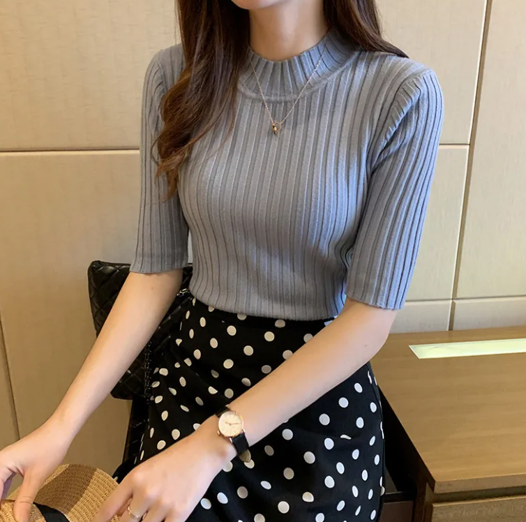 Mid-sleeve Sweater