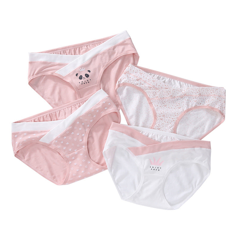 4-Piece Set Women's Cotton Low Waist Maternity Panties