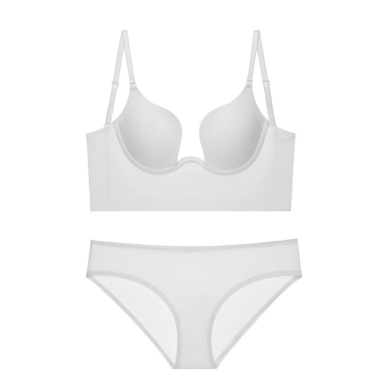 Seamless Backless Bra Set with U-Shaped Design